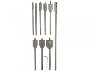 10pc Flat Wood Drill Set 